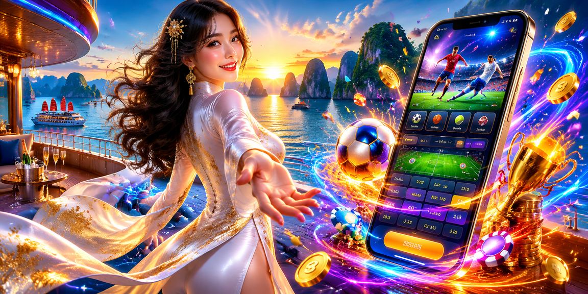 Người hâm mộ thể thao theo dõi kèo bóng đá tại Vịnh Hạ Long trên điện thoại